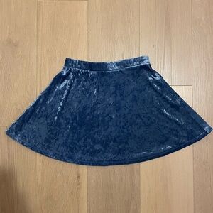 Blue Velvet Mini Skirt